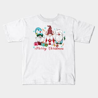 Nurse Gnomes Merry Christmas Kids T-Shirt